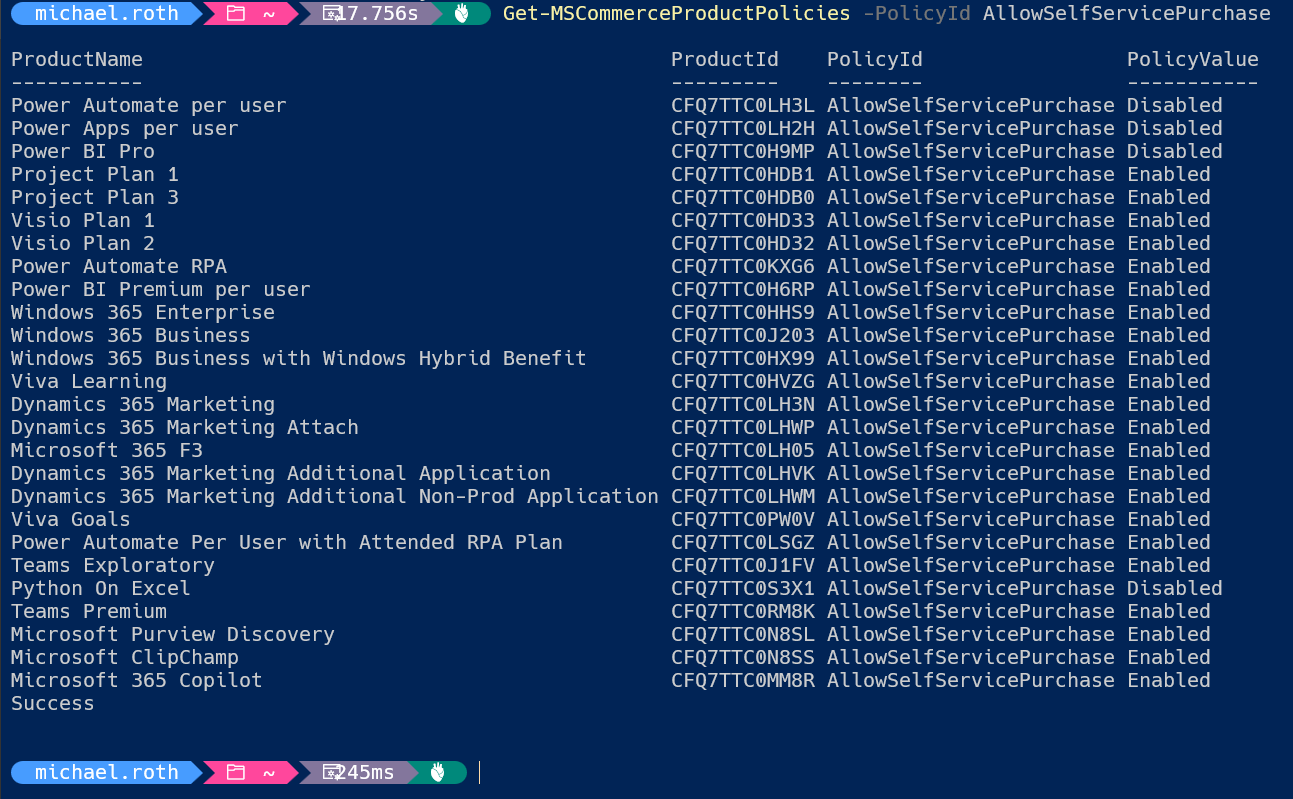 All Microsoft products that allow self-service purchases at the moment