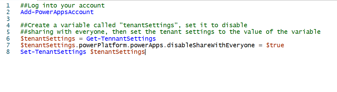 The script we need in Powershell ISE