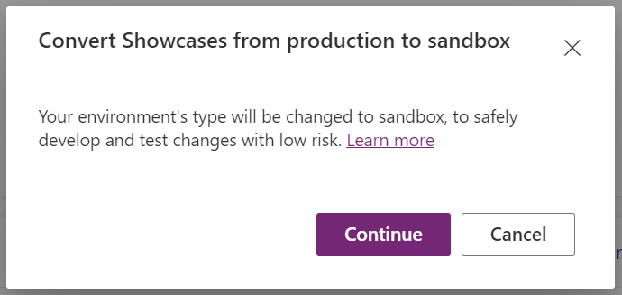 a picture showing how to convert production environments to sandbox environments