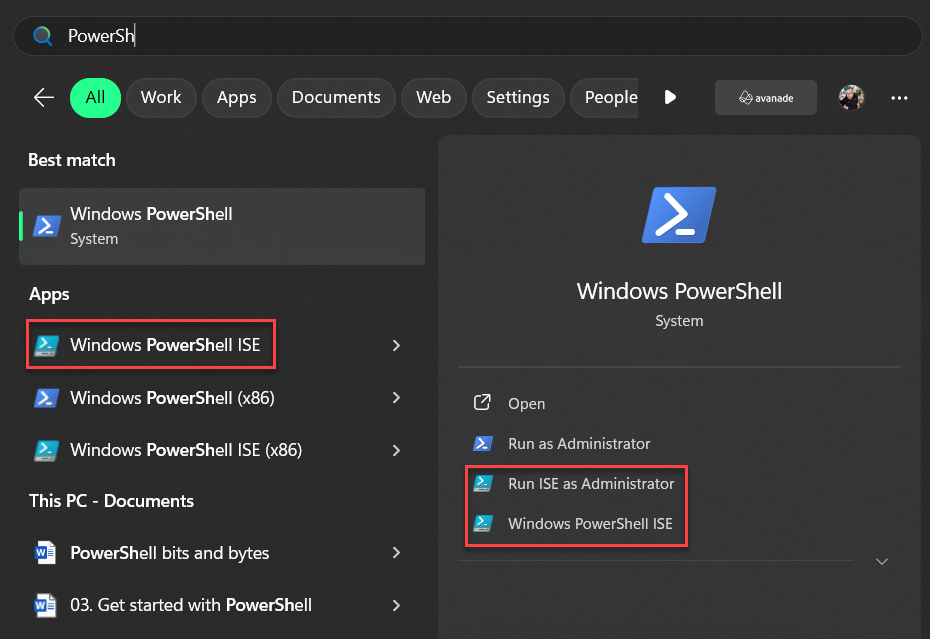 How to start PowerShell ISE