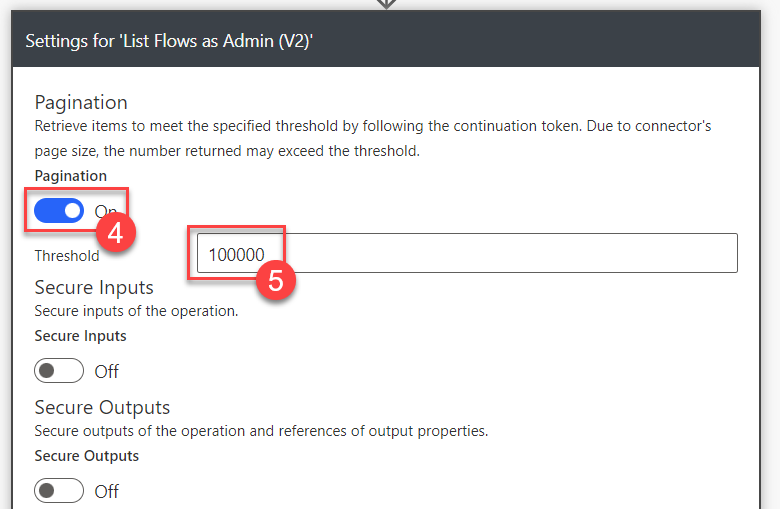 Switch on pagination
