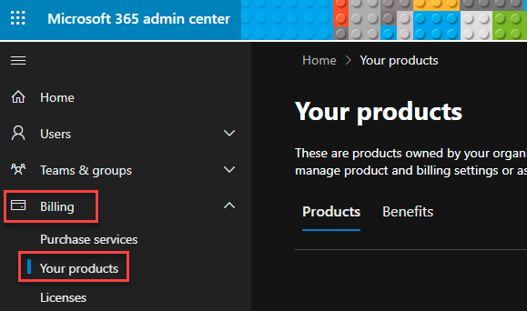 a picture showing the Microsoft 365 admin center
